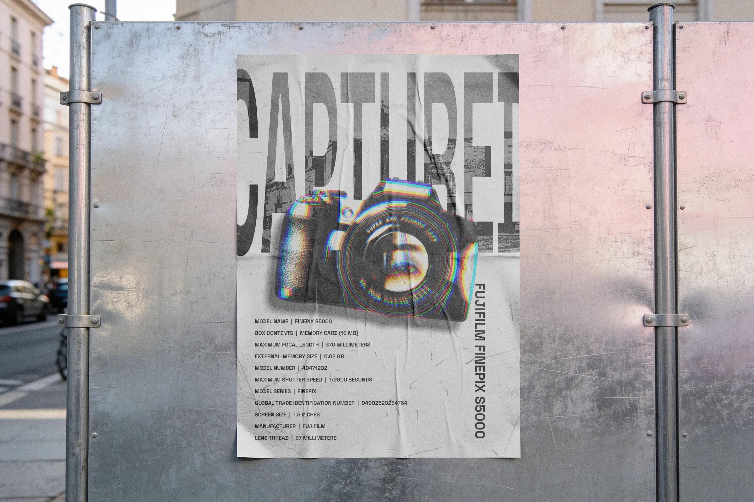 Captured poster with a photograph of Sheerness inside the letters